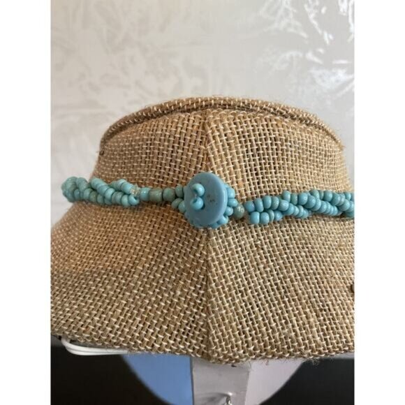 Handcrafted Turquoise Bead Necklace With Carved Shell Pendant - 18 Inch - Picture 4 of 6